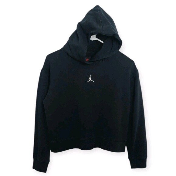 Air Jordan Youth XL Boys 13 To 15 Cropped Hoodie Black Jumpman Logo - Picture 1 of 11